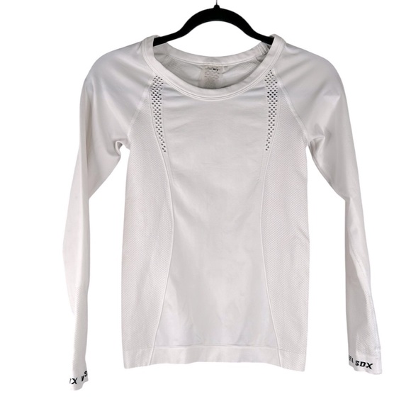 SDX WFA White Long Sleeve Vented Athletic Activewear Workout Top Size Small - Picture 1 of 5